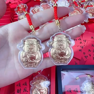 Ornamen Perhiasan Gantung Ponsel Tas dan Kendaraan dengan Dewa Rejeki