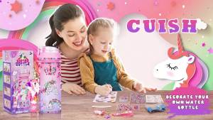 CUISH Letter S Gifts for Girls 4 5 6 7 8 9 10 11 12 Year Old Teens Kids Daughter Personalized Initial Gifts Stocking Stuffers for Kids Decorate Your Own Water Bottle Unicorn Art CraftsToys for Girls