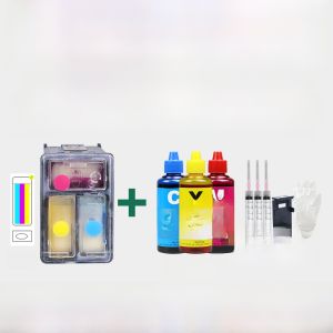 High Capacity Ink Cartridge for HP ENVY 6420 6020 6010 6012 6022 6030 6032 6410 Printers Colorful Continuous Spray Transparent Lid