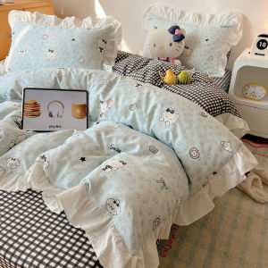 Kiss Dear | Cotton Bedding Set with Ruffled Edges 4-Piece
