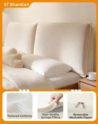 SHANTIANBAIJU | Removable and Washable Soft Large Backrest Bed Head Cushion with Velvet Fabric