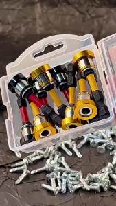 1-3 Chiếc Mũi Vặn Vít Tường Khô Từ Tính PH2 Có Vòng Cổ Bằng Nhôm Có Thể Tháo Rời Mũi Định Vị Bằng Thép Hợp Kim Dùng Cho Vít Thạch Cao Ván Thạch Cao