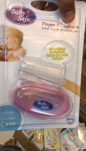 Baby Safe Sikat Lidah TB001 Finger Tootbrush And Gum Massager With Case