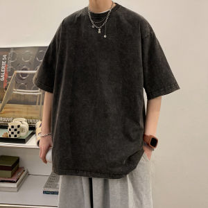 Heavyweight Pure Cotton Short Sleeve T-Shirt Mens Loose Large Size Trendy Brand Ins Summer 2025 New Washed Vintage Top