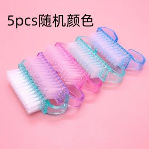 "Pro Nail Brush Set - Soft Multi-Color Bristles | Ergonomic Horn Handle | Dust & Polish Remover | Home & Salon Use