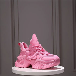 Casual Sporty Womens Shoes Thick Bottom Platform Dad Sneakers Genuine Leather Spring 2025 Fashion Versatile Comfortable Flats