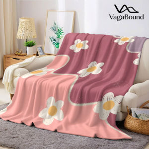 BILIBILI | Pastel Daisy Flannel Blanket Warm Soft Halloween Christmas Decorative Couch Warm Cozy All-Season Gift