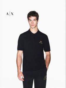 Armani Exchange | Embroidered Cotton Short Sleeve Polo Shirt