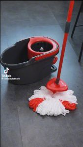 [162214] Cây lau nhà VILEDA Turbo Easy Wring&Clean đầu lau tam giác xô giặt quay bằng chân (1 bông lau)