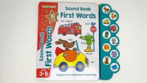 Gold Stars 10 Button First Words Sound Book For Kids to Learn Simple Words
