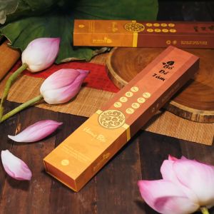 Hương nhang Bài Bồ Đề Tâm 50 nén dài 39cm cháy 90 phút hương cổ truyền cao cấp đặc biệt tự nhiên không hóa chất hộp giấy cứng