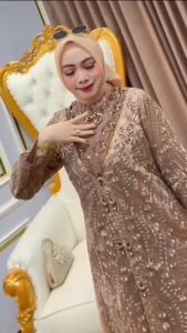 Harumma Dress + Outer Ceruty Babydoll Dress Wanita Terbaru 2024 Kekinian Gamis Kondangan Viral Murah