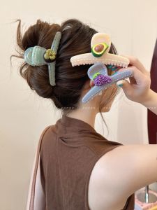 Original Design Summer Fruit Hair Clip Womens Back of Head High-End Feeling 2025 New Style Updo Shark Clip Elegance Grab Clip