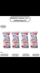 Sendok Plastik 2 in 1 Sendok Garpu Cutleries Set Alat Makan (Isi 25 Pcs-W.SG21B)