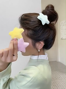 SK-C1385 Jepit Bintang Cute Klip Bulu Lembut Aksesoris Rambut Anak Fashion Wanita / Jepitan Rambut