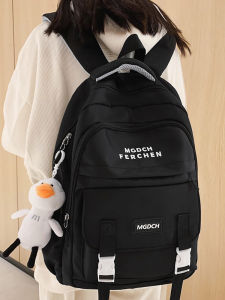 OUDENGPAI | Large Capacity School Bag For Junior And High School Girls 2024 New Style Primary School Students Black Bag With Double Straps