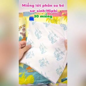 Miếng lót phân su sơ sinh MIPBI gói 30 miếng gồm 3 lớp tấm lót phân xu cho bé sơ sinh lót thay tã