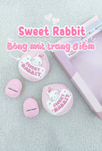 Set Bông Mút Tán Nền Sweet Rabbit Sweet Puff ( 02 Cái Lớn 02 Cái Nhỏ )