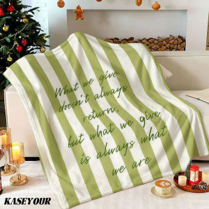 Beast Kingdom | Kind Words Stripes Winter Summer Flannel Blanket Throw Fleece Soft Fuzzy Plush Cozy Fleece Blankets for Sofa Ideal Gifts