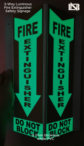 3-WAY Luminous Glow-in-the-dark Safety Signage | Fire Extinguisher | Fire Alarm | Do not block | 3mm clear Acrylic