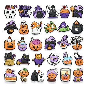 Mesuca | 30pcs Halloween Cartoon Shoe Charms for Men Women Girls Shoes Decoration Accessories For Clog Sandal Wristband Bag Party Gifts