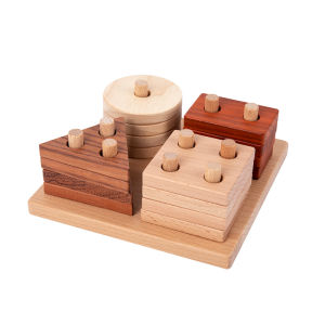 Real Wood Educational Toy Geometric Shape Stacking
