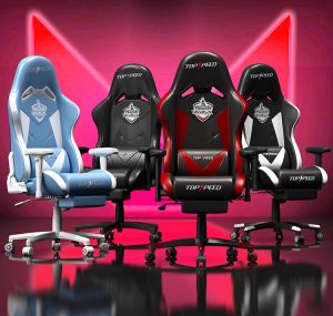 เก้าอี้เกมมิ่ง เก้าอี้ Gaming Chair สามารถปรับความสูงได้และเอนหลังได้ โครงสร้างหนาแน่น สมาร์ทเจ็ดจุดนวดกระโจ
