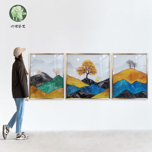 FL.ART Enamel Painting Scenery Star Celebration Cloud Corridor Living Room Wall Art Decorative Painting Simplistic Modern Style