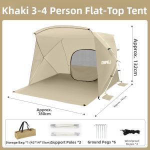 KENPUAZ | Portable Outdoor Beach Tent Large Space Sun & Light Rain Protection
