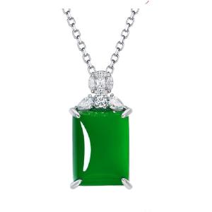 AILEQ | Natural Jade Agate Chalcedony Pendant