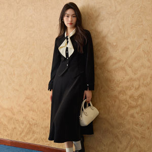 DUSHU | Large Size Color Block Two-Piece Dress