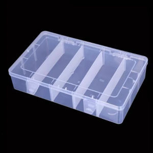 Hardware Tool Storage Box Five Grid Transparent Tool Sorting Box Screw and Accessory Classification Box Headwear Box