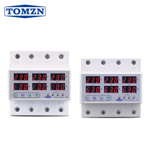 Rơle Bảo Vệ Điện Áp 3 Pha TOMZN TOVPD3-63VA Din Rail Có Thể Điều Chỉnh Bảo Vệ Quá Áp Và Thiếu Áp Kèm Bảo Vệ Dòng Điện Cho Mạch Điện Xoay Chiều 3*220V 380V