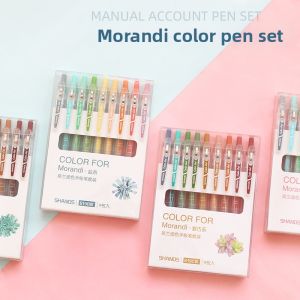 Shiny Metallic Click Gel Pens for Journaling 6 Colors 0.1mm