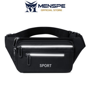 MENSPE Mens Waist Bag Multiple Compartments Large Capacity Reflective Shoulder Bag Waterproof Lightweight Cross body Bag Outdoor Sports Bag Phone Chest Bags