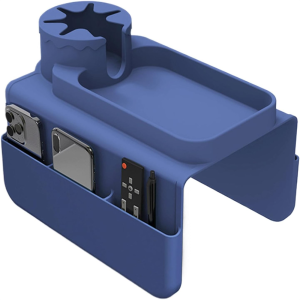 Couch Cup Holder Tray Silicone Anti-Slip Sofa Armrest Tray with Side Pockets Couch Arm Tray for Cup Phone Tablet