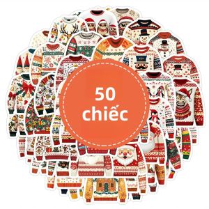 50 Miếng Dán Hình Áo Len Giáng Sinh Cảnh Giáng Sinh Xấu Xí Dễ Thương Vui Nhộn Áo Len Mùa Đông Decal Vinyl Cho Mọi Lứa Tuổi