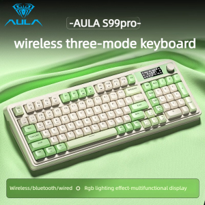 AULA | AULA S99 Pro Gaming Keyboard - Bluetooth Wireless RGB Backlight Three Mode Ergonomic Design for Office And PC Gamer Accessories