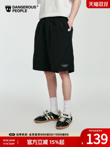 Dangerous People Casual Shorts Youth Fashion Nylon Cotton Blend Spandex Loose Fit Sporty Minimalist Letter Logo Leisure Trousers