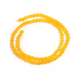 1 Strand Orange Yellow Chalcedony Beads 4/6/8/10/12mm Round Natural Stone Beads For Jewelry Making DIY Bracelets Charms Findings