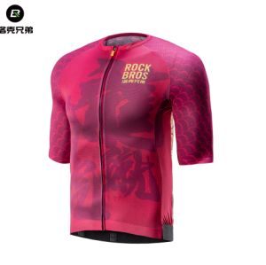 ROCKBROS Quần xe đạp nam thoáng khí trơn khóa kéo YKK xe đạp T-Shirts nhanh khô hấp thụ mồ hôi tay ngắn quần áo đi xe đạp