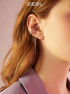 ต่างหูแบบมีโครงกระดูกหูรูปดาวสี่เหลี่ยมแบบไม่ต้องเจาะ ดีไซน์เก๋ไก๋สำหรับผู้หญิง เครื่องประดับแฟชั่น ZEGL Designer Galaxy Sweetheart Series Starburst Clip-On Earrings