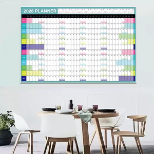 2026 English Erasable Wall Calendar - Annual Schedule Planner for Self-Disciplined Learning