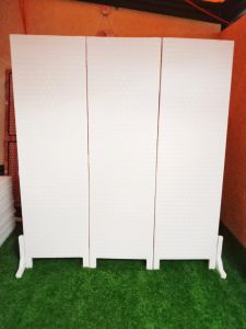 Ready partisi sketsel screen pembatas penyekat ruangan lipat portable rotan sintesis