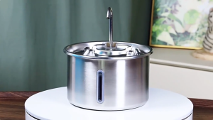 304 Stainless Steel Pet Water Fountain Plug‑in Automatic Circulating Constant Temperature Antibacterial Filtration 3L Large Capacity for Cats Dogs