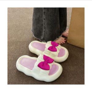 QKKshop รองเท้าแตะแบบสวมผญสลับสีทูโทนโทนสีพาสเทล รองเท้าแตะผญใส่ได้ทุกโอกาส ใส่สบายสุดสีสันน่ารักโทนพาทเทลมากแม่แถมโบว์ใหญ่ๆจึ้งงๆให้