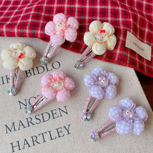 Adorable Colorful Flower Hair Clips for Girls Baby Headwear Princess Forehead Bangs Hair Accessories Childrens Fashion Accessories