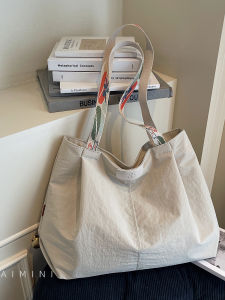 Elegant Canvas Nylon Tote Bag Womens Large Fashionable Versatile Commuter Shoulder Bag Autumn Winter New Style Zinc Alloy Zipper