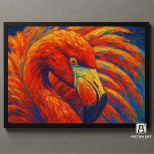 Tranh Nghệ thuật "Chân Dung Một Chú Chim Hồng Hạc" VIETSMART ART - Acrylic 45 x 60cm