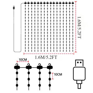 Đèn Rèm LED RGB Điều Khiển Bằng Ứng Dụng Thông Minh Đồng Bộ Nhạc Chống Nước Trang Trí Trong Nhà Ngoài Trời Đèn Dây Nháy Giáng Sinh Cho Trang Trí Tường